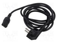 Cable; 3x0.75mm2; CEE 7/7 (E/F) plug angled,IEC C13 female; PVC TASKER