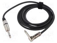 Cable; Jack 6,3mm 2pin plug,Jack 6.3mm 2pin angled plug; 9m TASKER