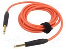 Cable; Jack 6,3mm 2pin plug,both sides; 3m; orange; 0.25mm2 TASKER