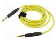 Cable; Jack 6,3mm 2pin plug,both sides; 12m; yellow; 0.25mm2 TASKER