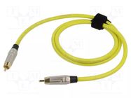 Cable; RCA plug,both sides; 1m; Plating: gold-plated; yellow TASKER