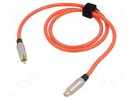 Cable; RCA socket,RCA plug; 1m; Plating: gold-plated; orange TASKER