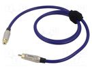 Cable; RCA socket,RCA plug; 1m; Plating: gold-plated; blue; 0.5mm2 TASKER