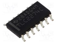 IC: operational amplifier; 2.2MHz; Ch: 4; SO14; reel,tape; IB: 100pA TEXAS INSTRUMENTS