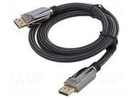 Cable; DisplayPort 1.4; DisplayPort plug,both sides; textile VENTION