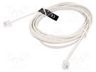 Cable: telephone; flat; RJ11 plug,both sides; Len: 3m; white; 28AWG VENTION