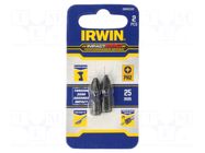Screwdriver bit; Phillips; PH2; Kind: impact; 2pcs; IMPACT PRO IRWIN