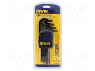 Wrenches set; hex key,spherical; 10pcs. IRWIN