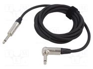 Cable; Jack 6,3mm 2pin plug,Jack 6.3mm 2pin angled plug; 6m TASKER