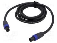 Cable; SpeakON female 4pin,both sides; 6m; black; Øcable: 9mm; PVC TASKER
