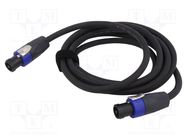 Cable; SpeakON female 4pin,both sides; 12m; black; Øcable: 9mm TASKER