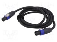 Cable; SpeakON female 4pin,both sides; 3m; black; Øcable: 9mm; PVC TASKER