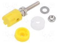 Connector: 4mm banana; socket; 15A; 48VDC; yellow; nickel plated CLIFF