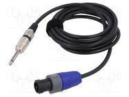 Cable; Jack 6,3mm 2pin plug,SpeakON female 2pin; 9m; black; 1mm2 TASKER