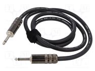 Cable; Jack 6,3mm 2pin plug,both sides; 1.5m; black; 2.5mm2 TASKER