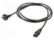 Cable; 3x1mm2; AS 3112 (I) plug,IEC C13 female; PVC; 2.5m; black Qualtek Electronics