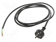 Cable; 3x1mm2; AS 3112 (I) plug,wires; PVC; 2.5m; black; 10A; 250V Qualtek Electronics