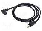 Cable; 3x16AWG; IEC C13 female 90°,NEMA 5-15 (B) plug; PVC; 2m Qualtek Electronics