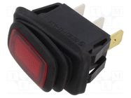 ROCKER; SPST; Pos: 2; ON-OFF; 16A/12VDC; red; IP65; RE; Body: black SWITCH COMPONENTS