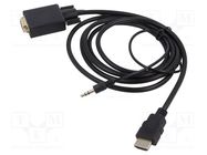 Cable; HDMI 1.4; 1.8m; black; Support: FullHD SAVIO