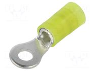 Tip: ring; M4; Ø: 4mm; 4÷6mm2; crimped; for cable; insulated; tinned PANDUIT