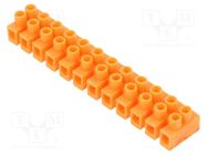 Terminal block; screw terminal; 2.5mm2; 230V; ways: 12; orange PLASTROL