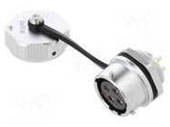 Connector: circular; socket; female; PIN: 4; IP67; WY20; 25A; 500V WEIPU