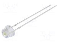 LED; white cold; 4.8mm; 1700mcd; 100°; Front: convex; 5.5÷20VDC OPTOSUPPLY
