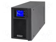 Power supply: UPS; 1.6kW; 2kVA; 230V; 385x145x225mm; 9Ah; Ubatt: 12V QOLTEC