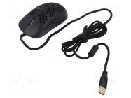Mouse; black; USB A; optical,wired; DPI change button,RGB; 1.8m SAVIO