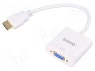 Converter; D-Sub 15pin HD socket,HDMI plug; white; bag SAVIO