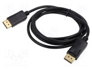Cable; DisplayPort plug,both sides; Len: 1.8m; black; 30AWG SAVIO
