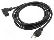 Cable; 3x16AWG; IEC C13 female angled right,NEMA 5-15 (B) plug Qualtek Electronics