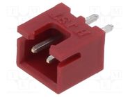 Connector: wire-board; socket; male; XH; 2.5mm; PIN: 2; THT; 250V; 3A JST