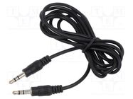 Cable; Jack 3.5mm plug,both sides; 3m; black; PVC VCOM