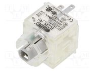 Contact block; -30÷70°C; Illumin: yes; IP00; Contacts: NO; 3mm SCHLEGEL