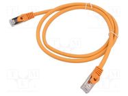 Patch cord; S/FTP; 6a; solid; Cu; LSZH; orange; 1m; 27AWG; Cablexpert GEMBIRD