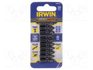 Screwdriver bit; Pozidriv®; PZ2; Mounting: 1/4" (C6,3mm); 10pcs. IRWIN