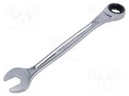 Wrench; combination spanner,with ratchet; 17mm; L: 225mm; satin FACOM