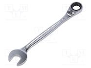 Wrench; combination spanner,with ratchet; 19mm; L: 247mm; satin FACOM