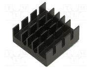 Heatsink: extruded; grilled; BGA; black; L: 21mm; W: 21mm; H: 9.5mm 