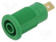 Connector: 4mm banana; socket; 24A; 1kV; Cutout: Ø12.2mm; green STÄUBLI