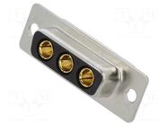 Connector: Special D-Sub; PIN: 3; plug; female; on PCBs; THT; MHCD MH CONNECTORS