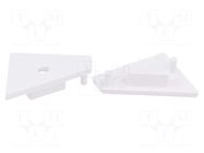 Cap for LED profiles; white; 20pcs; ABS; GEN2,with hole; CORNER14 TOPMET