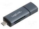 Card reader: memory; USB A plug,USB C plug; USB 3.2; 5Gbps LOGILINK