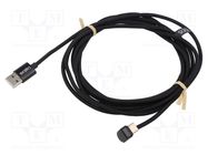 Cable; USB 2.0; USB C plug,USB C angled plug; 3m; black; 480Mbps LOGILINK