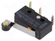 Microswitch SNAP ACTION; 3A/250VAC; with lever (with roller) OMRON Electronic Components