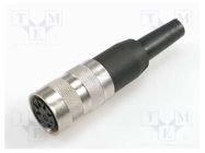 Connector: M16; plug; female; soldering; for cable; PIN: 5; 5A; 100V AMPHENOL