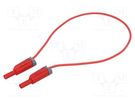 Test lead; 25A; banana plug 4mm,both sides; Len: 0.5m; red ELECTRO-PJP