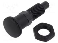 Indexing plungers; Thread: M16; Plating: black finish; 10mm; steel ELESA+GANTER